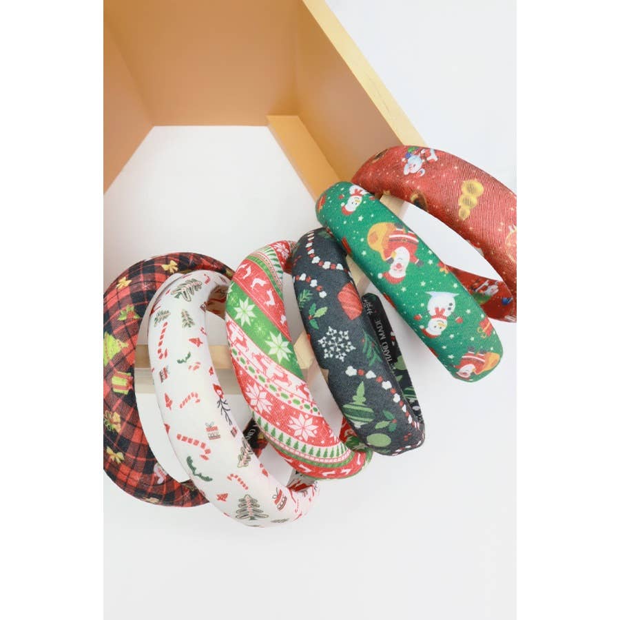 Christmas Theme Padded Headbands