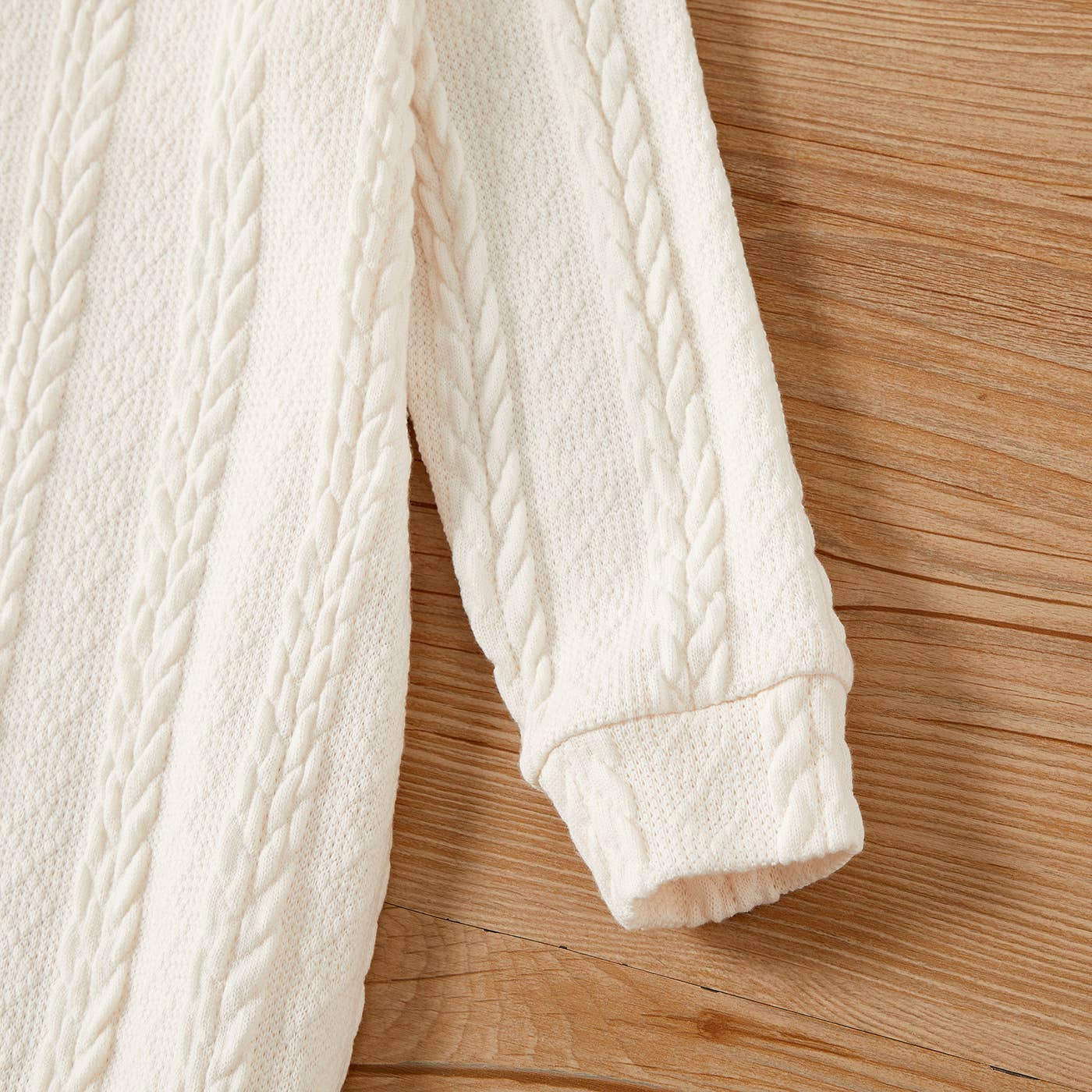 Kid Girl Solid Cable Knit Textured Mock neck Sweater Dress