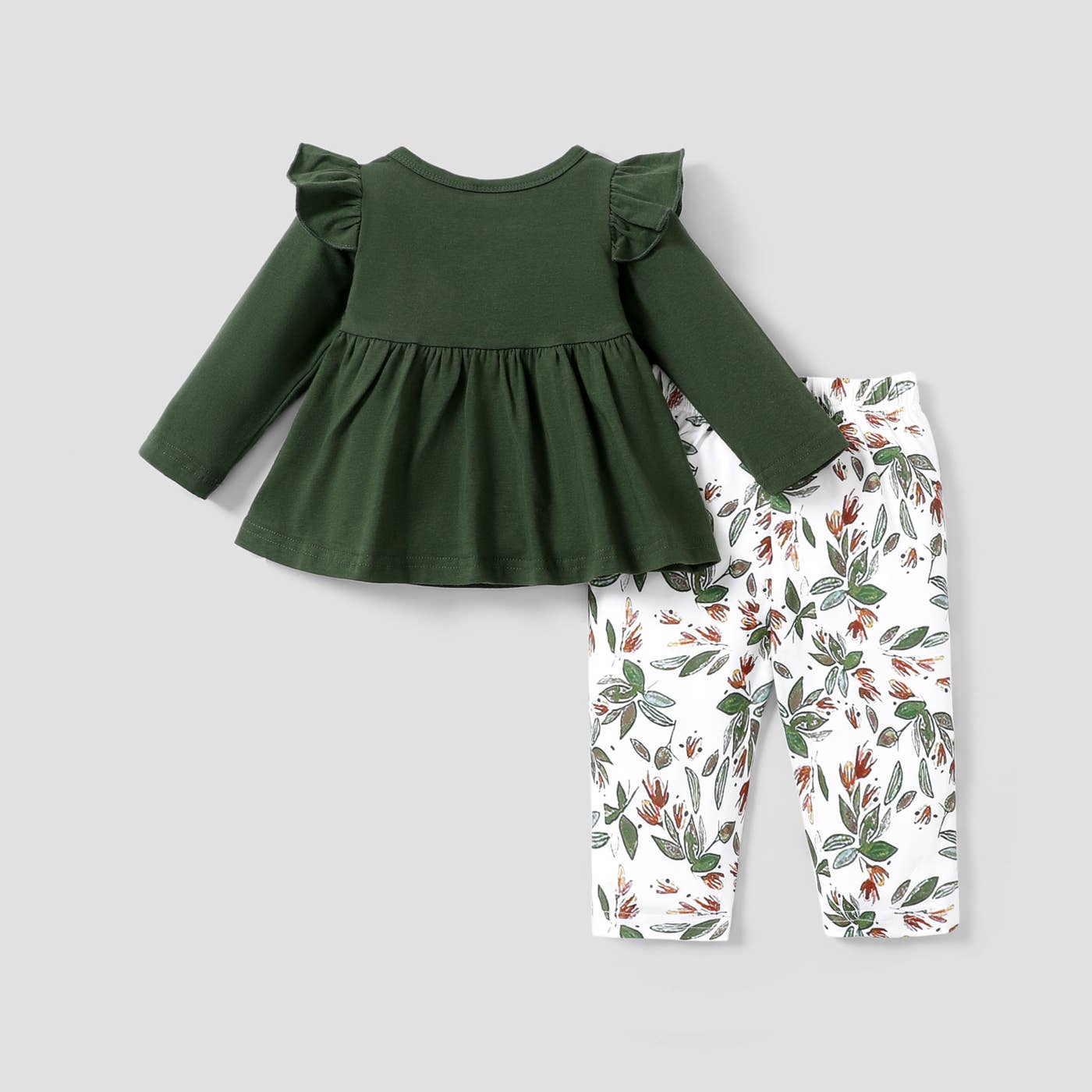 2pcs Baby Bowknot Top All Over Trousers Set