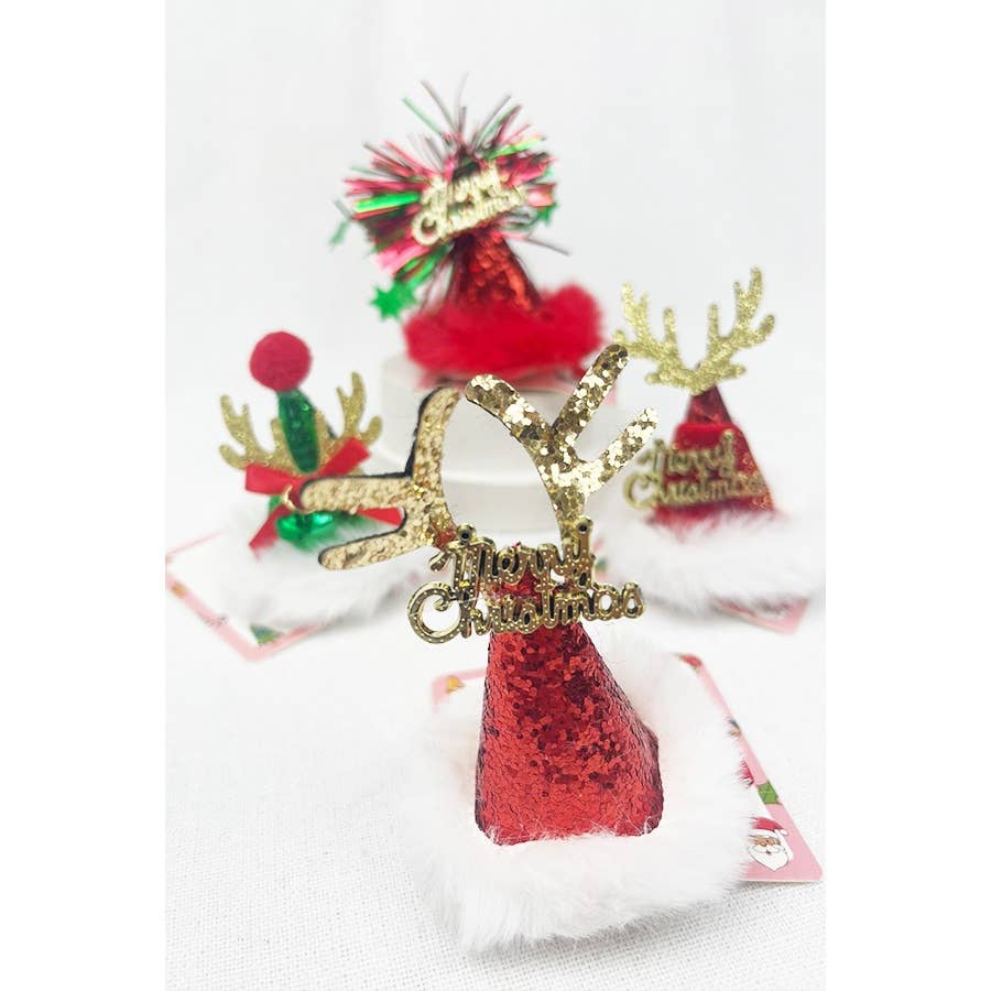 Christmas Mini Santa Hat Hair Barrettes
