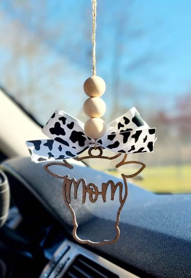 Cow Themed Car Charms Ornament Auto Jewelry Western