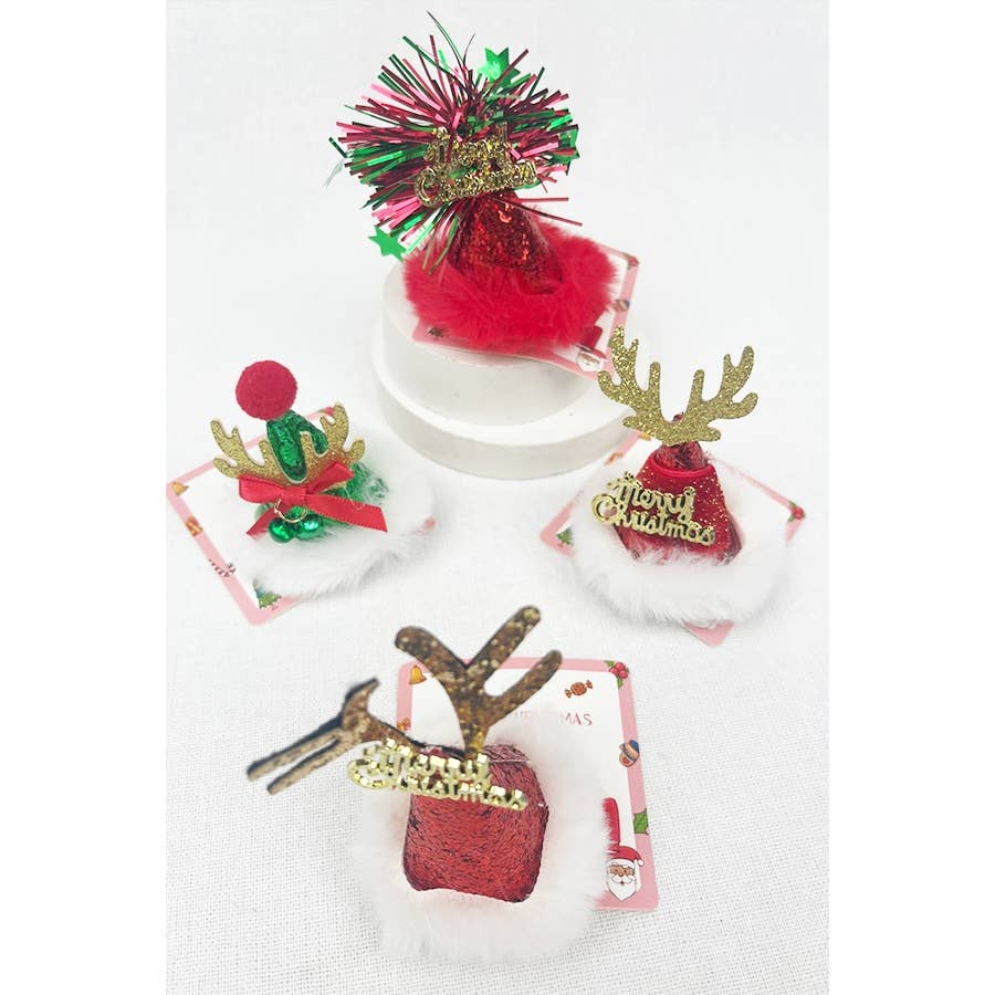 Christmas Mini Santa Hat Hair Barrettes