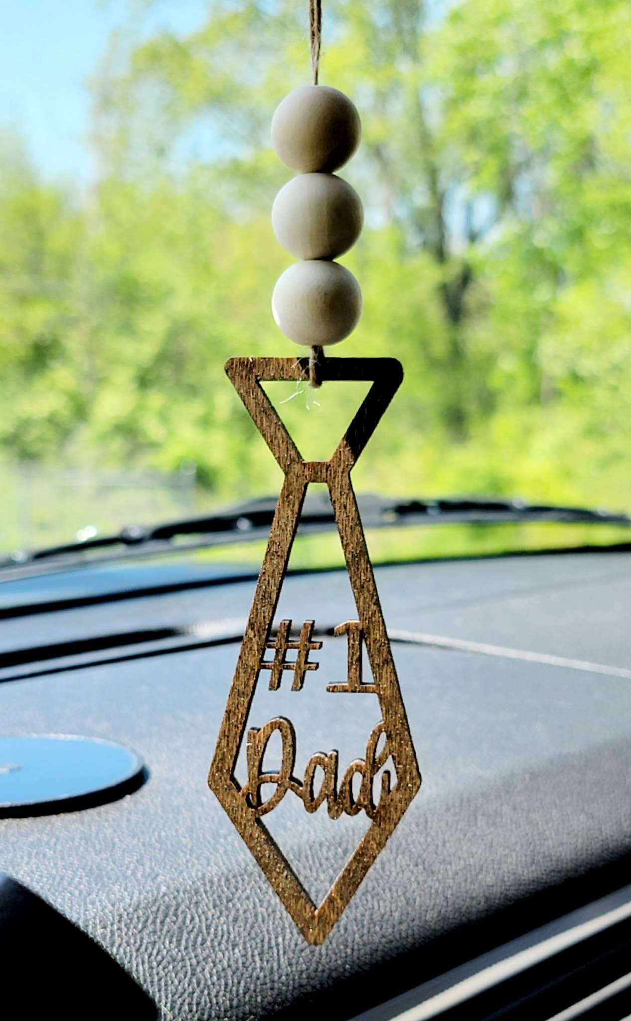 #1 Dad Tie Car Charm Ornament