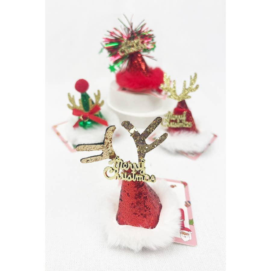 Christmas Mini Santa Hat Hair Barrettes