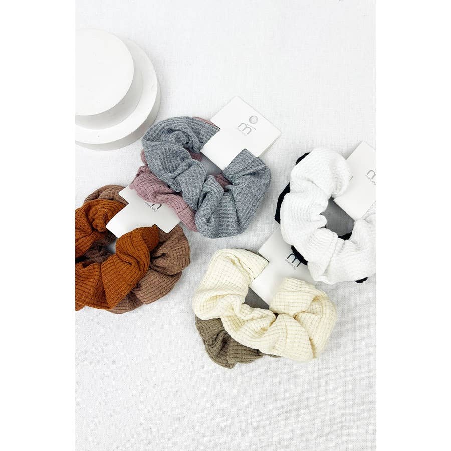 Waffle knit Assorted Scunchie Set