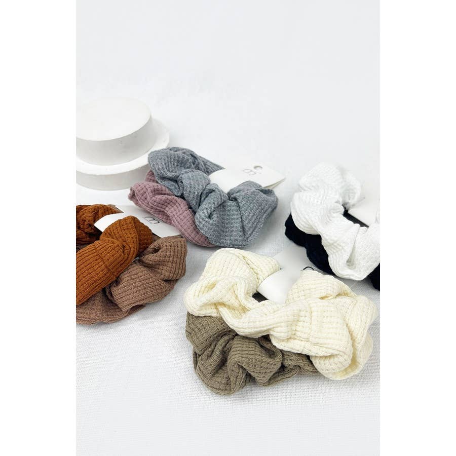 Waffle knit Assorted Scunchie Set