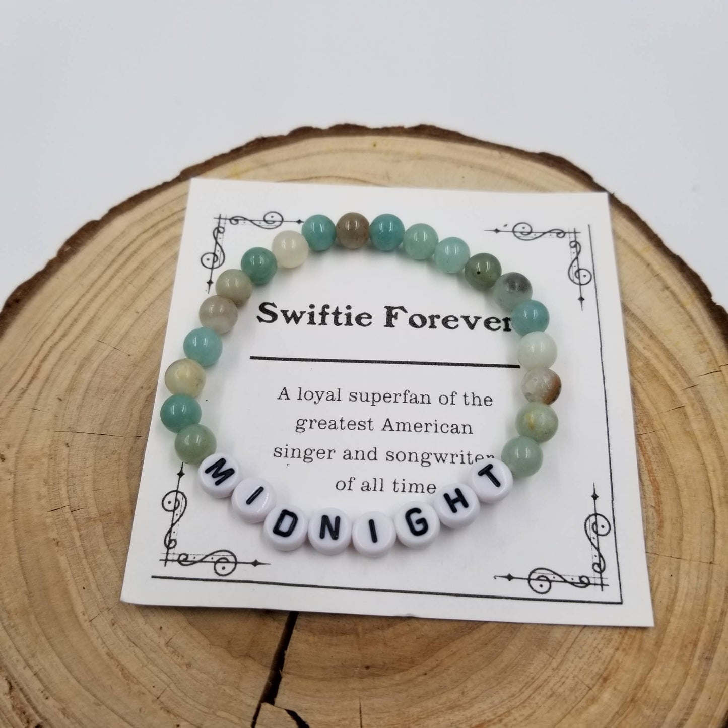Taylor Swift Inspired Friendship Natural Stone Bracelet with Card