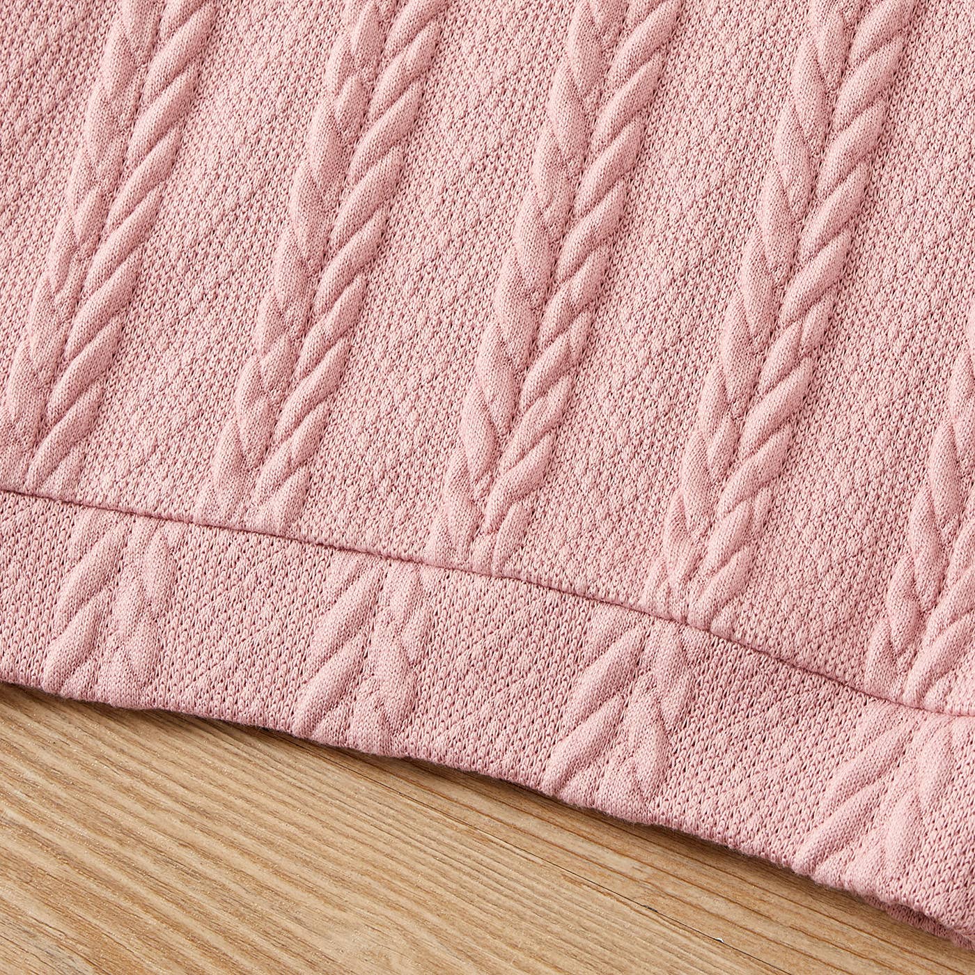 Kid Girl Solid Cable Knit Textured Mock neck Sweater Dress