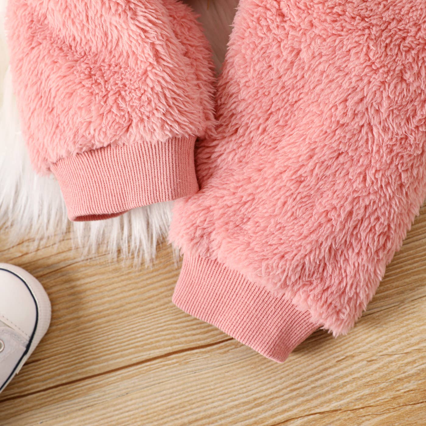 2pcs Baby Boy/Girl Thermal Fuzzy Pullover and Pants Set