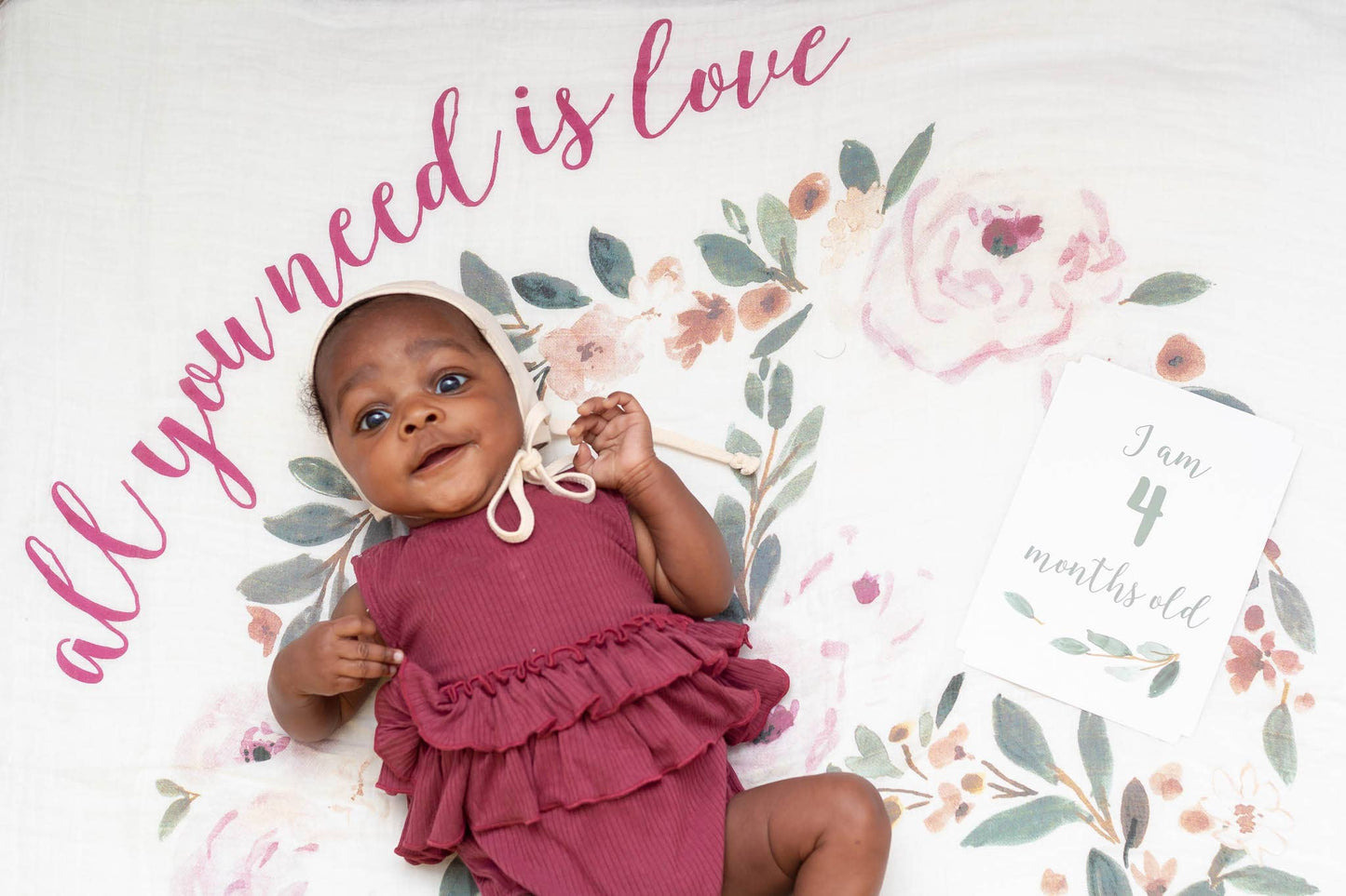 Baby's 1st Year Swaddle & Milestone Cards - Love