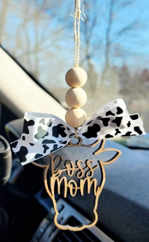 Cow Themed Car Charms Ornament Auto Jewelry Western