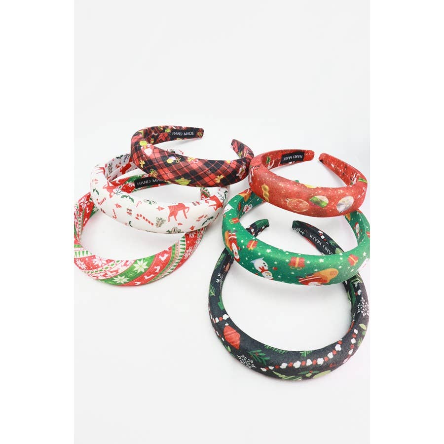 Christmas Theme Padded Headbands