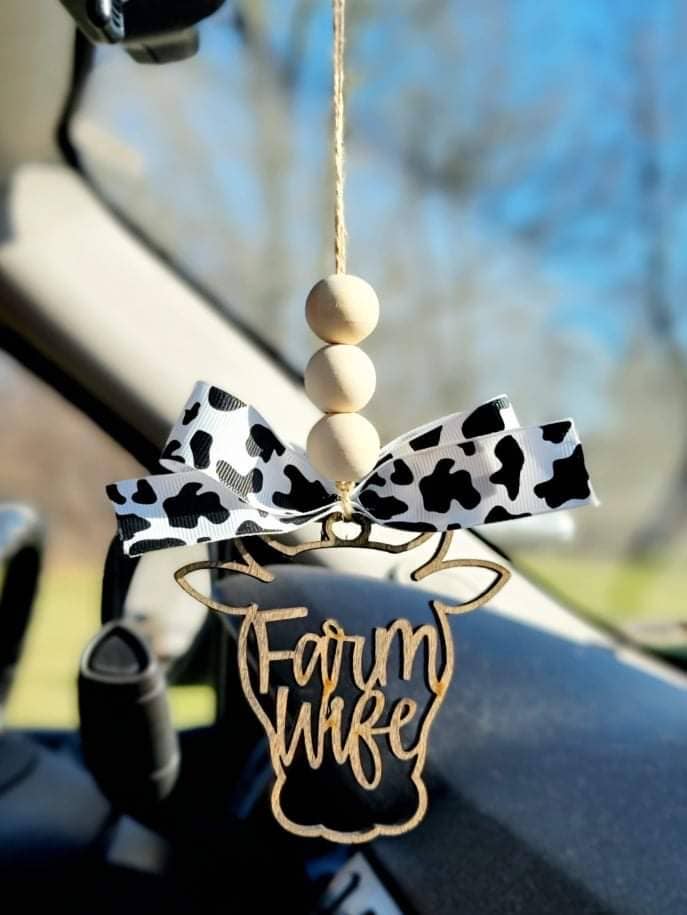 Cow Themed Car Charms Ornament Auto Jewelry Western