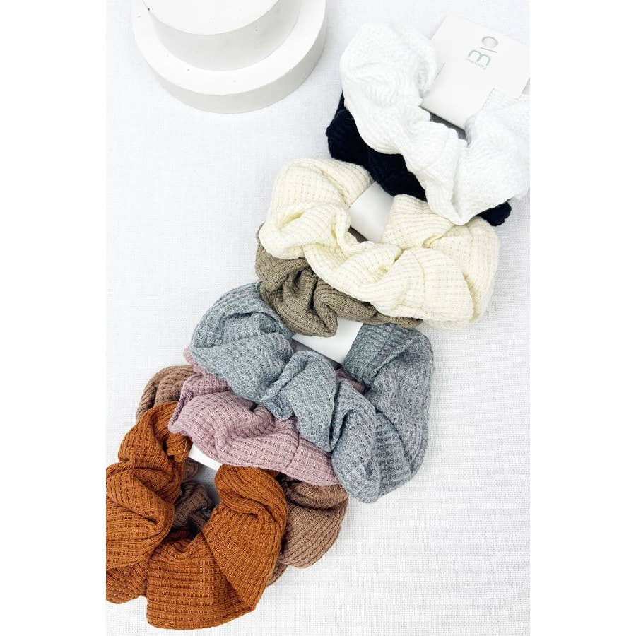 Waffle knit Assorted Scunchie Set