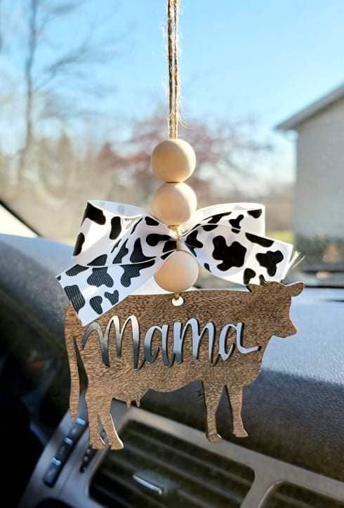 Cow Themed Car Charms Ornament Auto Jewelry Western