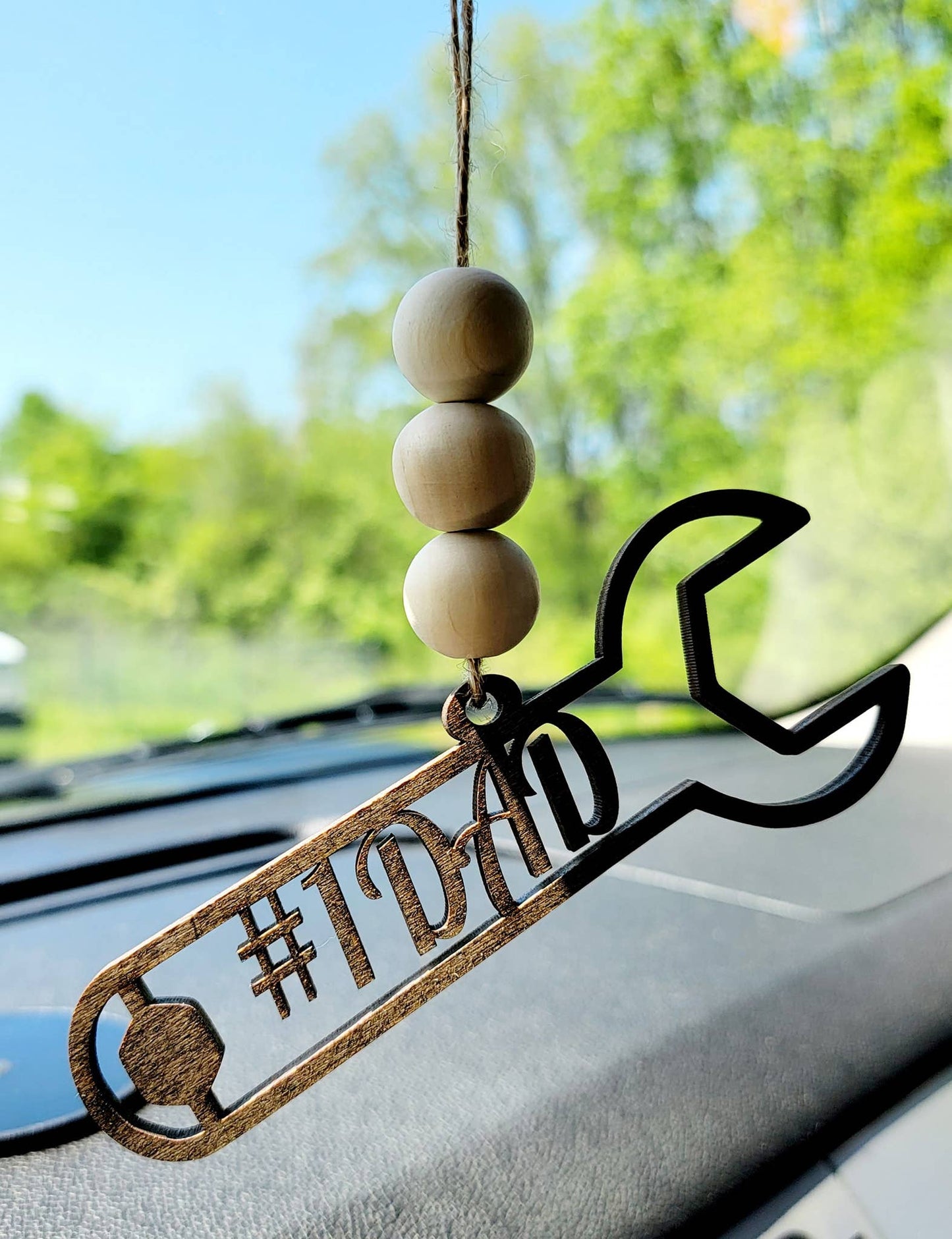 #1 Dad Wrench Car Charm Ornament