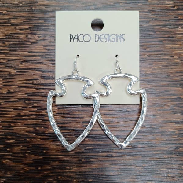 Matte Gold or Silver Wide Arrowhead Earrings. GO KC CHIEFS!