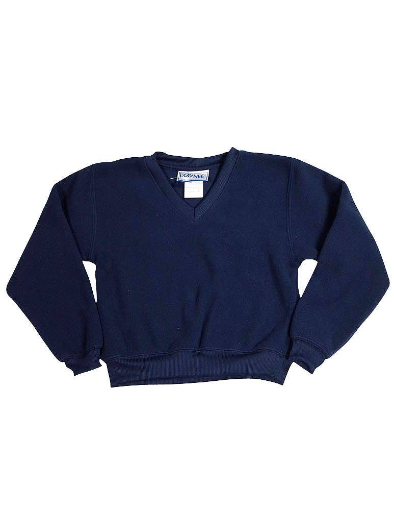 Little Boys, Grade School and Middle School- Long Sleeve V-Neck Fleece Top: