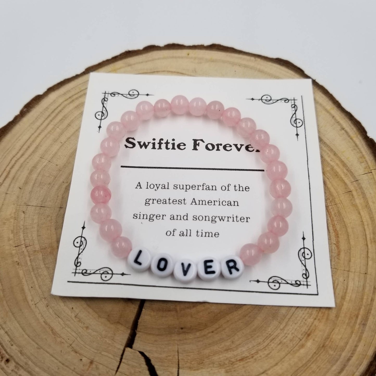 Taylor Swift Inspired Friendship Natural Stone Bracelet with Card