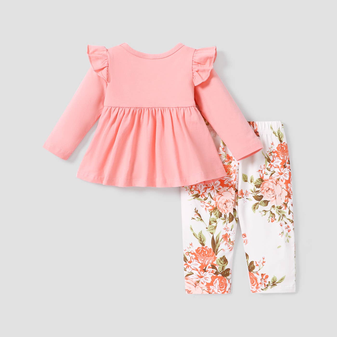 2pcs Baby Bowknot Top All Over Trousers Set