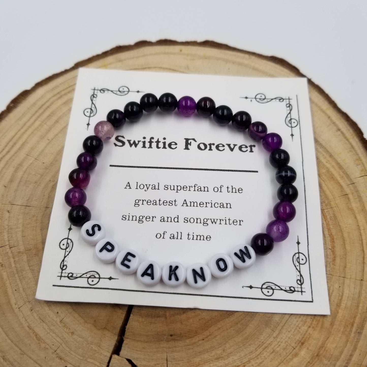 Taylor Swift Inspired Friendship Natural Stone Bracelet with Card