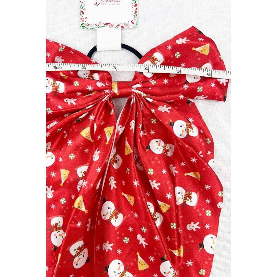 Christmas Satin Bow Hair Tie