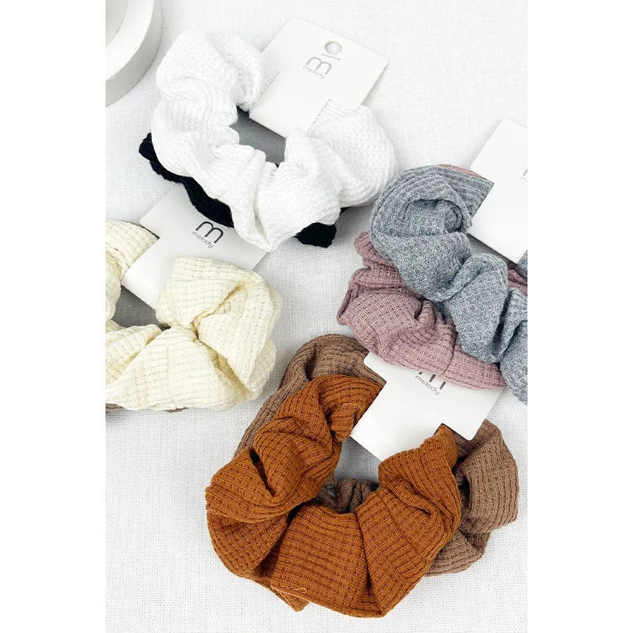 Waffle knit Assorted Scunchie Set