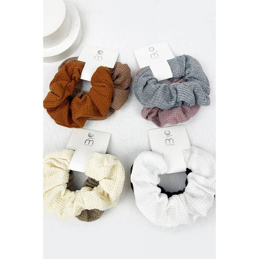 Waffle knit Assorted Scunchie Set