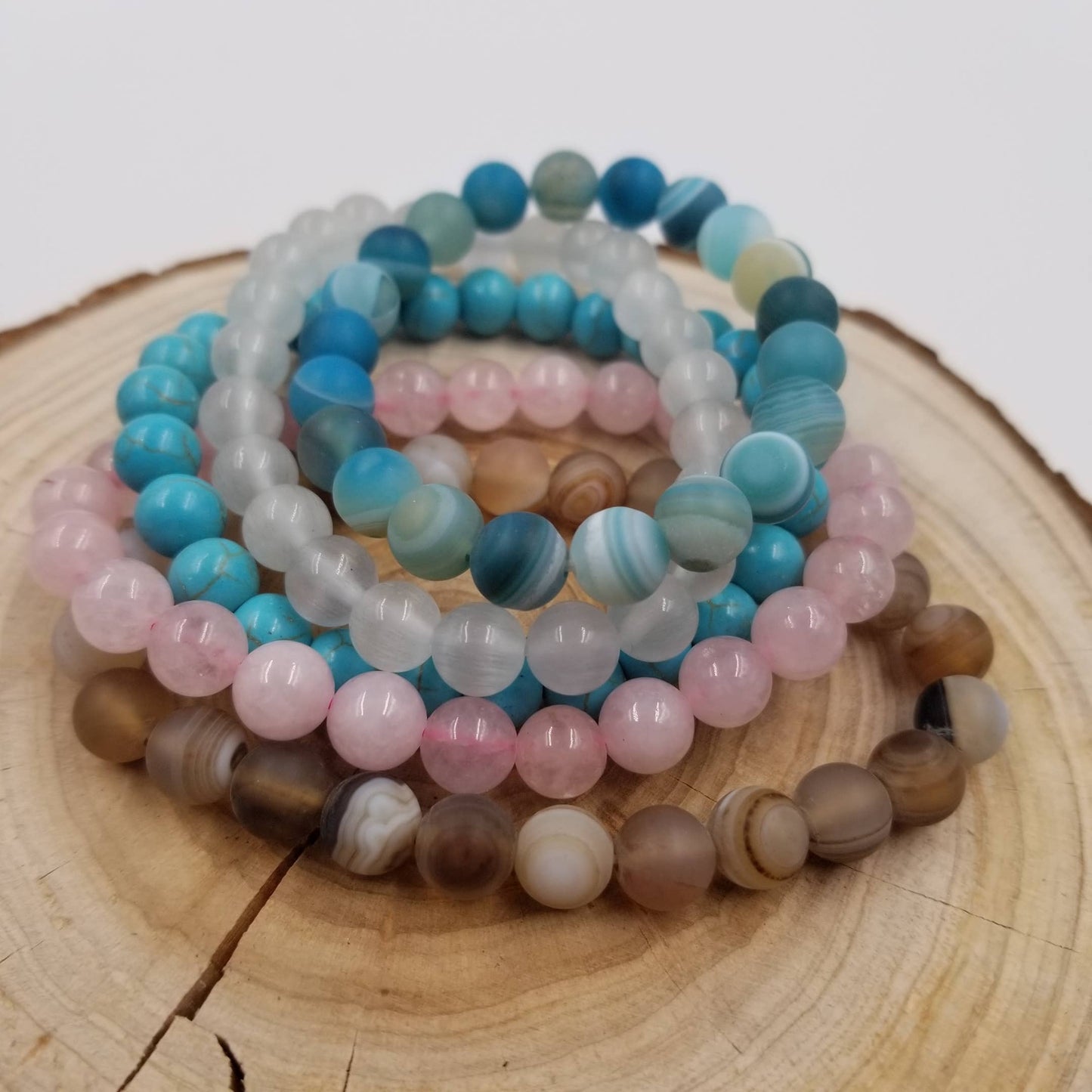 8MM Energy Natural Stone Beads Yoga Bracelet