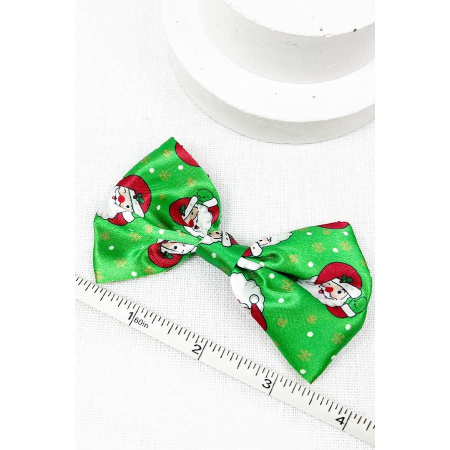 4-pcs Small Christmas Theme Satin Hair Bow Clip