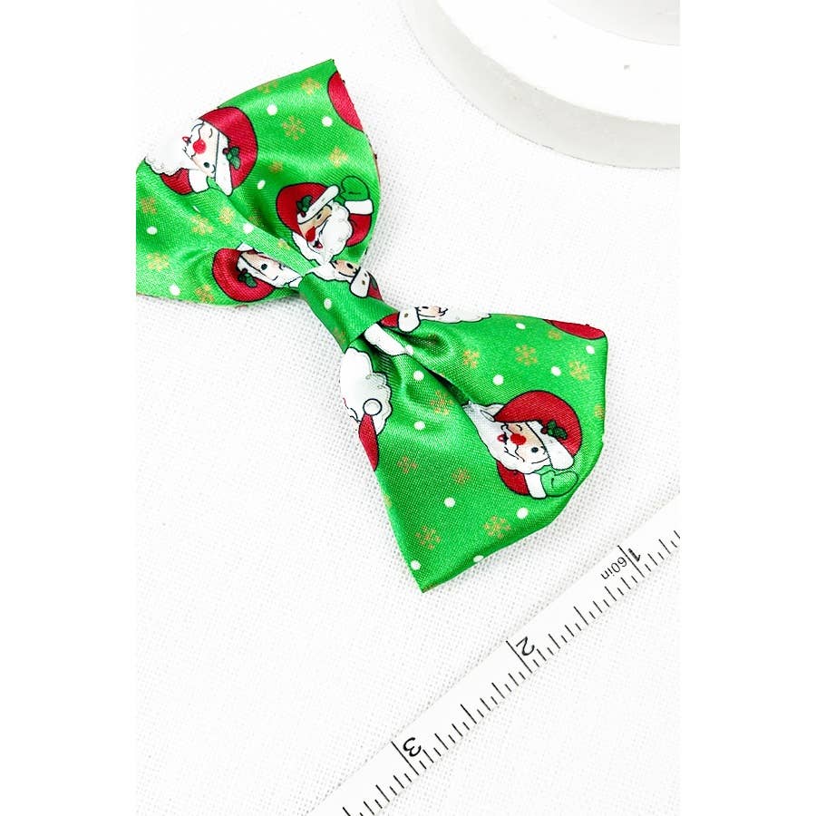 4-pcs Small Christmas Theme Satin Hair Bow Clip